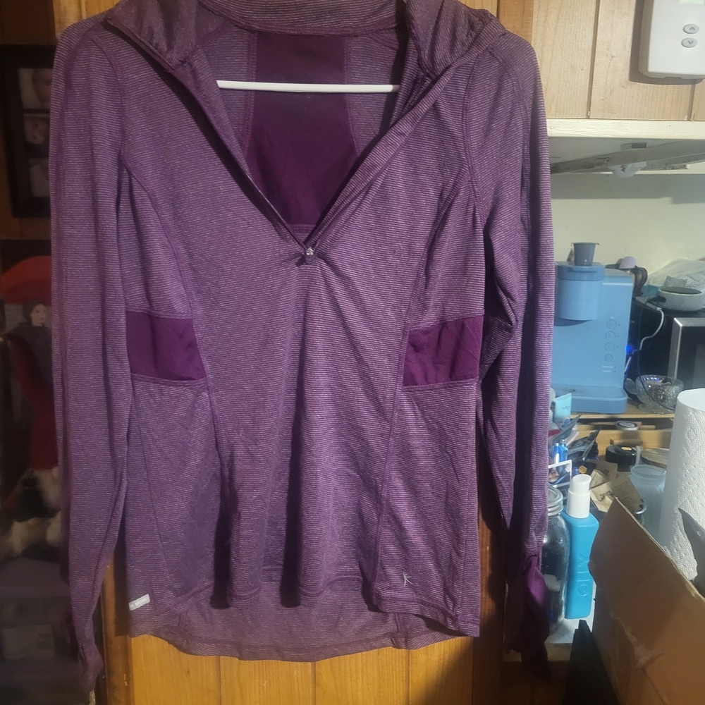 Avia Deep Purple Lightweight Hooded Jersey Pullover